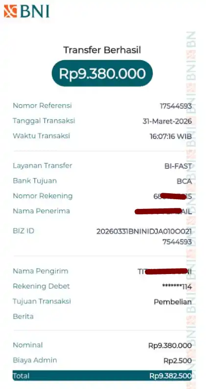 Bukti Transfer